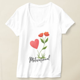 ハート&フラワーシャやる気を起こさせるツ Tシャツ