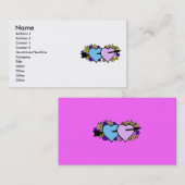 ハート&フラワーズ名刺 名刺 (正面/裏面)