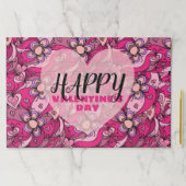 ハート&フラワーバレンタインデー紙ランチョンマット ペーパーパッド (インサイチュ)