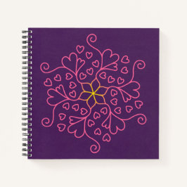 ハート&フラワーマンダラインスパイア- ノートブック