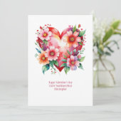 ハート フラワー ピンク レッド バレンタイン ガレンティン デー シーズンカード (スタンド正面)