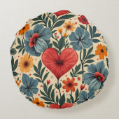 ハート&フラワー ラウンドクッション (裏面)