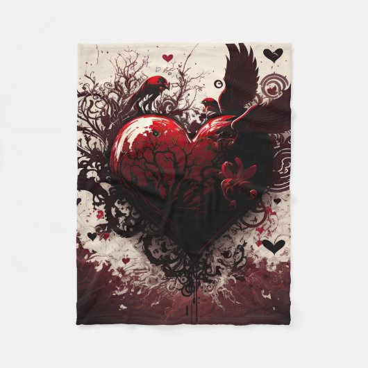 ハート フリースブランケット (正面)