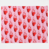 ハート フリースブランケット (正面(横))