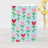 ハート フローラル ウォーターカラー ブランク グリーティング カード (黄色い花)