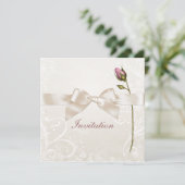 ハート フローラル ローズ ウェディング 招待状 (スタンド正面)