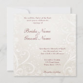 ハート フローラル ローズ ウェディング 招待状 (裏面)