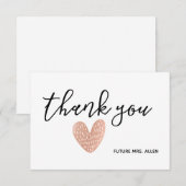 ハート ブライダルシャワー フラット サンクス サンキューカード (正面/裏面)