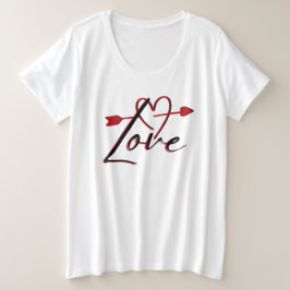 ハート プラスサイズTシャツ