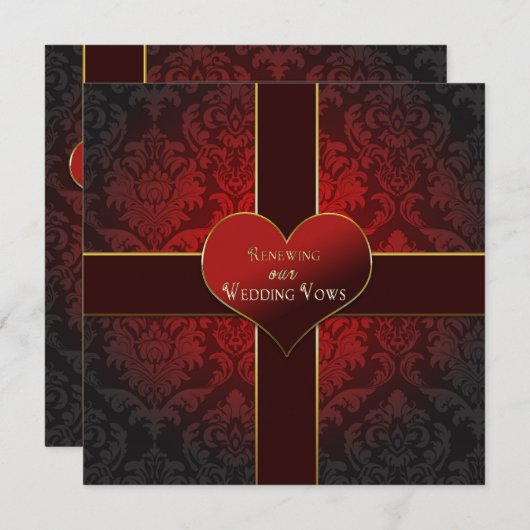 ハート/プレゼント – 結婚誓いの招待状 招待状 (正面/裏面)