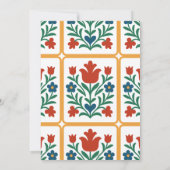 ハート&ペタルフローラフォークアートブライダルシャワー 招待状 (裏面)