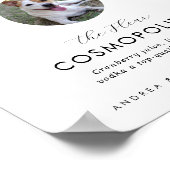 ハート&ペットフォトシグネチャードリンク結婚ズのサイン ポスター (角)