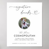 ハート&ペットフォトシグネチャードリンク結婚ズのサイン ポスター (正面)