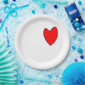 "ハート" ペーパープレート (パーティー)