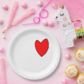 "ハート" ペーパープレート (パーティー)