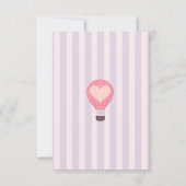 ハート ホットエアバルーン パステルパープル ベビーシャワー サンキューカード (裏面)