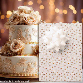 ハート – ホワイトセメント上のEarthone rustic ラッピングペーパーシート