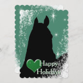 ハート ホース 私のホリデー (緑) シーズンカード (正面/裏面)