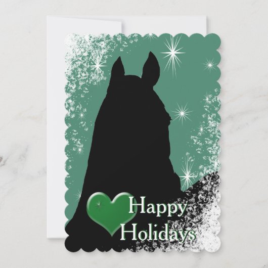 ハート ホース 私のホリデー (緑) シーズンカード (正面)