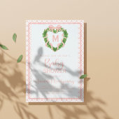 ハート ボウ コケッタ リース モノグラム ベビー シャワー 招待状