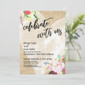 ハート ボホ フラワージュート Celebrate with Us パーティー 招待状 (スタンド正面)