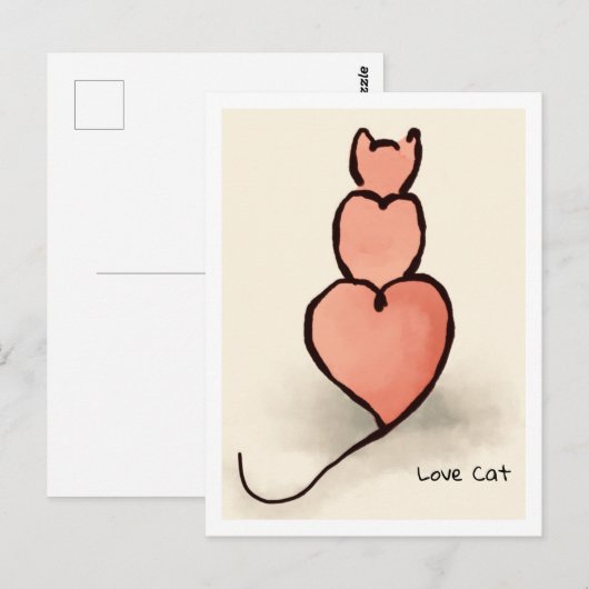 ハート ポストカード (正面/裏面)