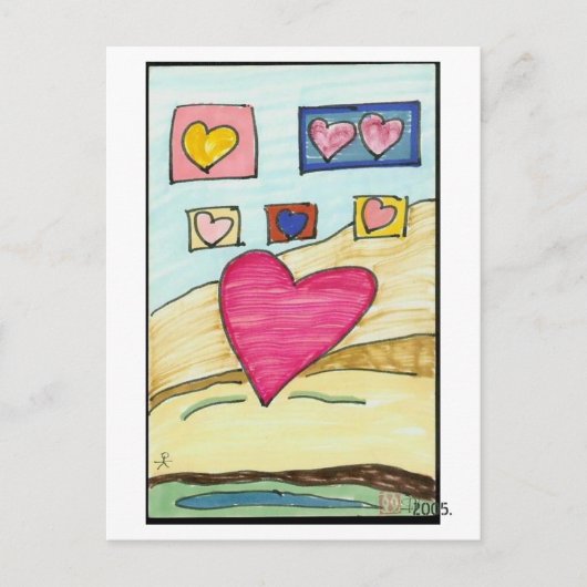 ハート、 ポストカード (正面)