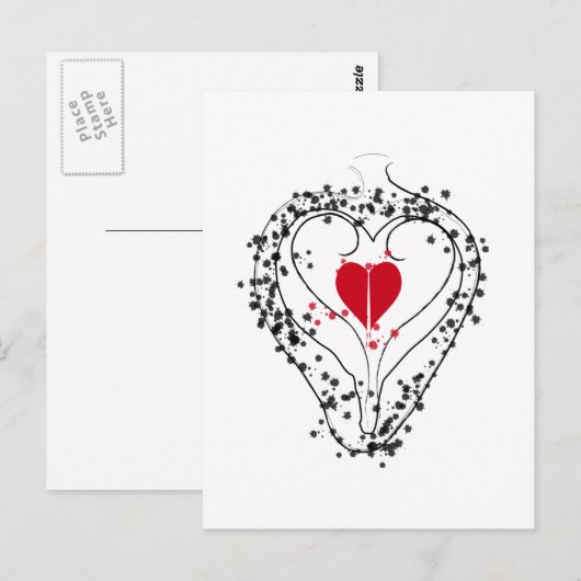 ハート ポストカード (正面/裏面)
