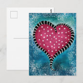 ハート ポストカード ピンク ブルー ブラック かわいい (正面/裏面)