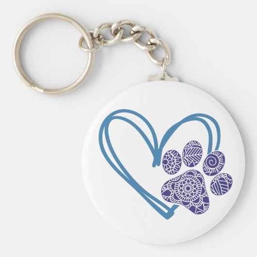 ハート&ポープリントキーチェーン キーホルダー (正面)
