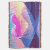 ハート&マウンテンサンセットランドスケープアート スローブランケット (正面縦)