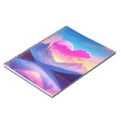 ハート&マウンテンサンセットランドスケープアート ノートブック (左側)