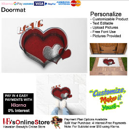 ハート マジック ドア マット  白背景