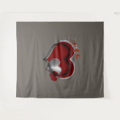 ハート マジック ブラウン ビジネス タペストリー エクストララージ (正面(横))