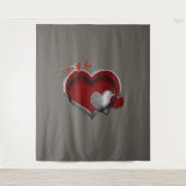 ハート マジック ブラウン ビジネス タペストリー エクストララージ (正面)