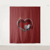 ハート マジック レッド ビジネス タペストリー エクストララージ (正面)