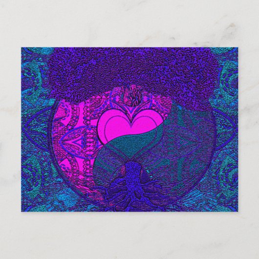 ハート マンダラ ツリー ポストカード (正面)