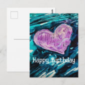 ハート ミックスメディア ハッピーバースデー ポストカード (正面/裏面)