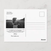 ハート ミニマリスト ウェディング フォト ポストカード ありがとう (裏面)