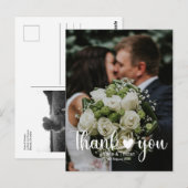 ハート ミニマル ウェディング フォト ポストカード ありがとう (正面/裏面)