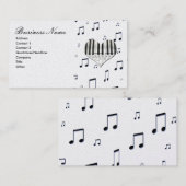 ハート&ミュージックノートピアノキーボード 名刺 (正面/裏面)