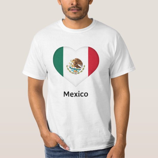 ハート – メキシコ国旗 Tシャツ (正面)