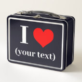 ハート!メタル弁当箱 – 黒 メタルランチボックス (正面)