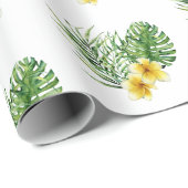 ハート モダン イエロー フローラル トロピカル ラッピングペーパー (ロールコーナー)