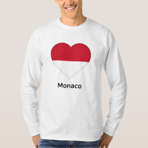 ハート – モナコ国旗Tシャツ Tシャツ