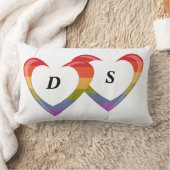 ハート-モノグラム--を開けて下さい ランバークッション (ブランケット)