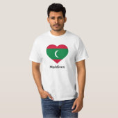 ハート – モルディブ国旗 Tシャツ (正面フル)