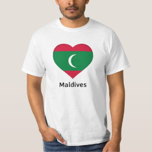 ハート – モルディブ国旗 Tシャツ