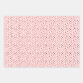 ハート - ライトピンクオンブルに赤 ラッピングペーパーシート (正面)