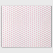 ハート、ライトピンクonホワイトラッピング紙 ラッピングペーパー (フラット)